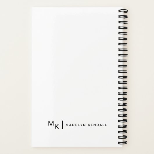 Moderne, elegante Script-Kalligraphie Personalisie Notizblock (Rückseite)