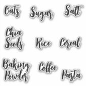 Moderne elegante Script Kitchen Pantry Labels (Vorderseite)
