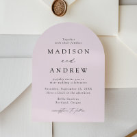 Moderne, elegante Script Lavender Arch Wedding