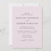 Moderne, elegante Script Lavender Wedding Einladung (Vorderseite)