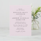 Moderne, elegante Script Lavender Wedding Einladung (Stehend Vorderseite)
