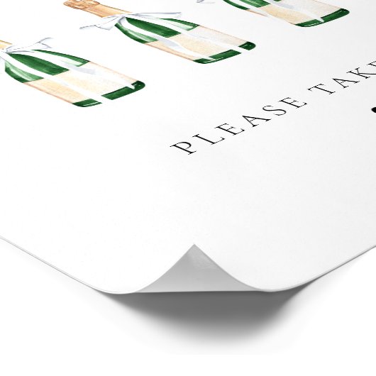 Moderne elegante Script Mini Champagne Flaschen Poster (Ecke)