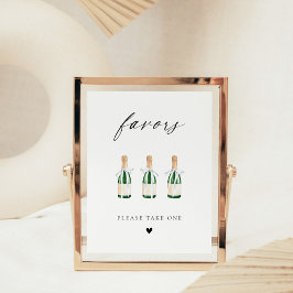 Moderne elegante Script Mini Champagne Flaschen Poster