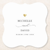 Moderne, elegante Script-Minimal-Gold-Gastgeschenk Untersetzer (Vorderseite)