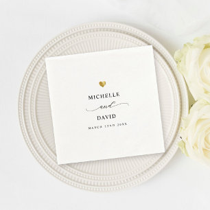 Moderne, elegante Script Minimal Gold Wedding Serviette