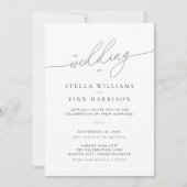 Moderne, elegante Script Minimalistisch QR Code We Einladung (Vorderseite)