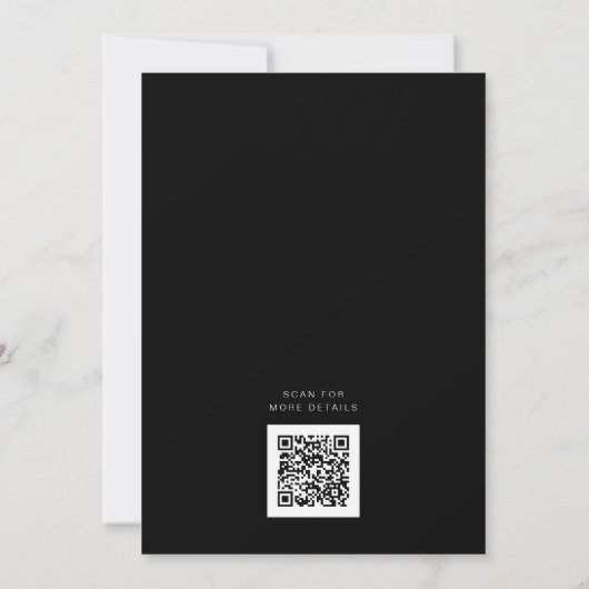 Moderne, elegante Script Minimalistisch QR Code We Einladung (Rückseite)