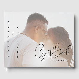 Moderne, elegante Script Minimalistische Foto Hoch Gästebuch