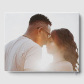 Moderne, elegante Script Minimalistische Foto Hoch Gästebuch (Rückseite)