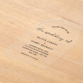 Moderne, elegante Script-Minimalistische Hochzeit Acryleinladungen (Ablage )