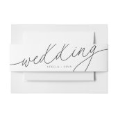 Moderne, elegante Script-Minimalistische Hochzeit Einladungsbanderole (Vorderseite Beispiel)