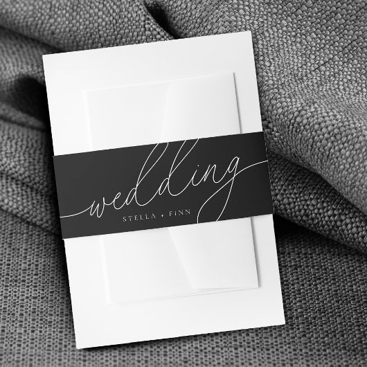 Moderne, elegante Script-Minimalistische Hochzeit Einladungsbanderole