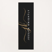 Moderne elegante Script Monogram Initials Black Go Yogamatte (Vorderseite)