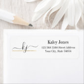 Moderne elegante Script Monogram-Rücksendeadresse (Insitu)