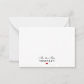 Moderne, elegante Script Mr & Mrs Wedding Minimali Mitteilungskarte (Vorderseite)