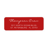 Moderne elegante Script Name Red Rücksendeadresse (Vorne)