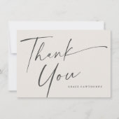 Moderne elegante Script-neutrale Taufe Dankeskarte (Vorderseite)