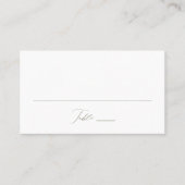 Moderne, elegante Script Olive Green Wedding Platzkarte (Vorderseite)