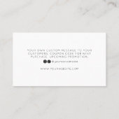 Moderne elegante Script Order Vielen Dank Visitenkarte (Rückseite)