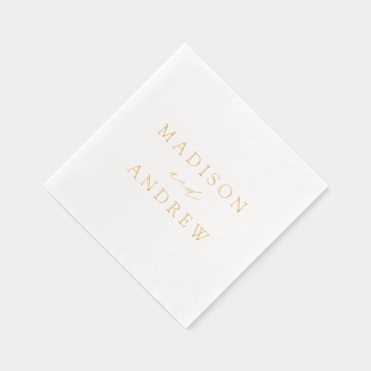 Moderne, elegante Script-Personalisierte Hochzeit Servietten Mit Folie (Rechts)