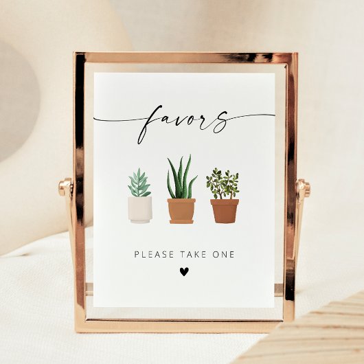 Moderne, elegante Script-Pflanze Poster
