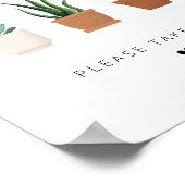 Moderne, elegante Script-Pflanze Poster (Ecke)