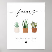 Moderne, elegante Script-Pflanze Poster (Vorne)