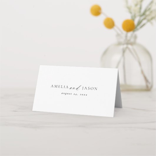 Moderne elegante Script-Platzkarte-Tischnummer Platzkarte (Rückseite)