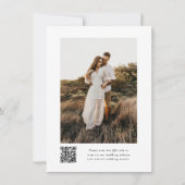 Moderne, elegante Script QR Code Foto Hochzeit Einladung (Rückseite)