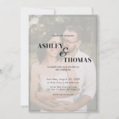 Moderne elegante Script QR Code Foto UAWG Hochzeit Einladung (Vorderseite)