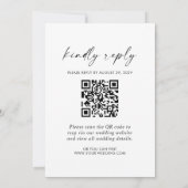 Moderne elegante Script QR Code Foto UAWG Hochzeit Einladung (Rückseite)