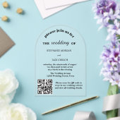 Moderne elegante Script QR Code Hochzeit Acryleinladungen (Insitu (Hochzeit))