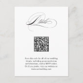 Moderne elegante Script QR Code Hochzeitdetails Begleitkarte (Vorderseite)