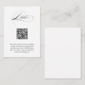 Moderne elegante Script QR Code Hochzeitdetails Begleitkarte (Vorne/Hinten)