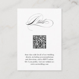 Moderne elegante Script QR Code Hochzeitdetails Begleitkarte