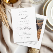 Moderne, elegante Script QR Foto Wedding Einladung