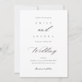 Moderne, elegante Script QR Foto Wedding Einladung (Vorderseite)
