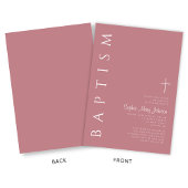 Moderne elegante Script-Rosa Girls Taufe Einladung