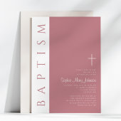 Moderne elegante Script-Rosa-Taufe Einladung