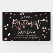 Moderne elegante Script-Rose Gold Happy Rentiremen Banner (Horizontal)