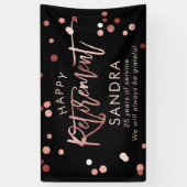 Moderne elegante Script-Rose Gold Happy Rentiremen Banner (Vertikal)