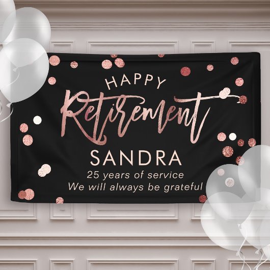 Moderne elegante Script-Rose Gold Happy Rentiremen Banner