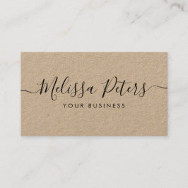 Moderne elegante Script Rustic Kraft Business Card Visitenkarte