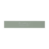 Moderne, elegante Script Sage Green Wedding Einladungsbanderole (Flach)