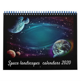 Moderne, elegante Script Space Landscape 2021 Cale Kalender