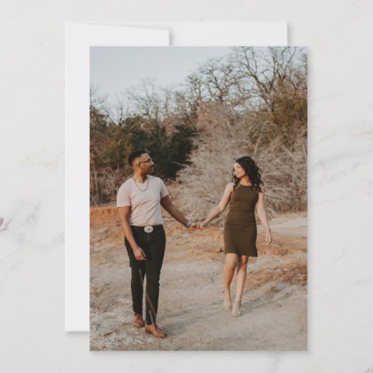 Moderne, elegante Script Terracotta Wedding Einladung (Rückseite)