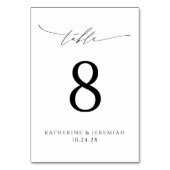 Moderne, elegante Script-Typografie-Hochzeit Tischnummer (Vorderseite)