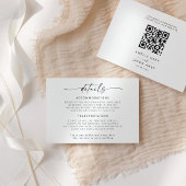 Moderne, elegante Script-Wedding-Details-Karte Mitteilungskarte