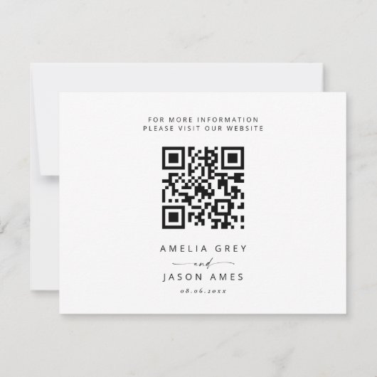 Moderne, elegante Script-Wedding-Details-Karte Mitteilungskarte (Rückseite)