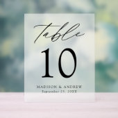 Moderne, elegante Script-Wedding-Tischnummer Matti Acrylschild (Neutral)